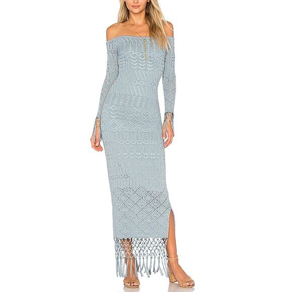 House of Harlow 1960 Dresses & Skirts - House Of Harlow 1960 x Revolve 'Rose' Blue Rayon Dress Size M